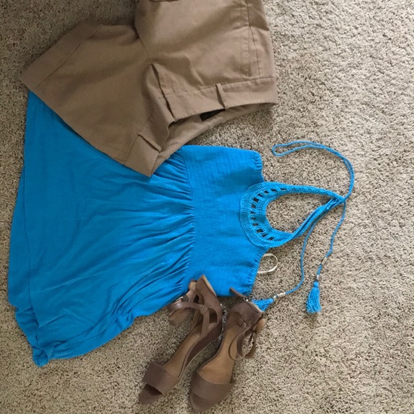 Blue tank top with tassels - Picture 4 of 4